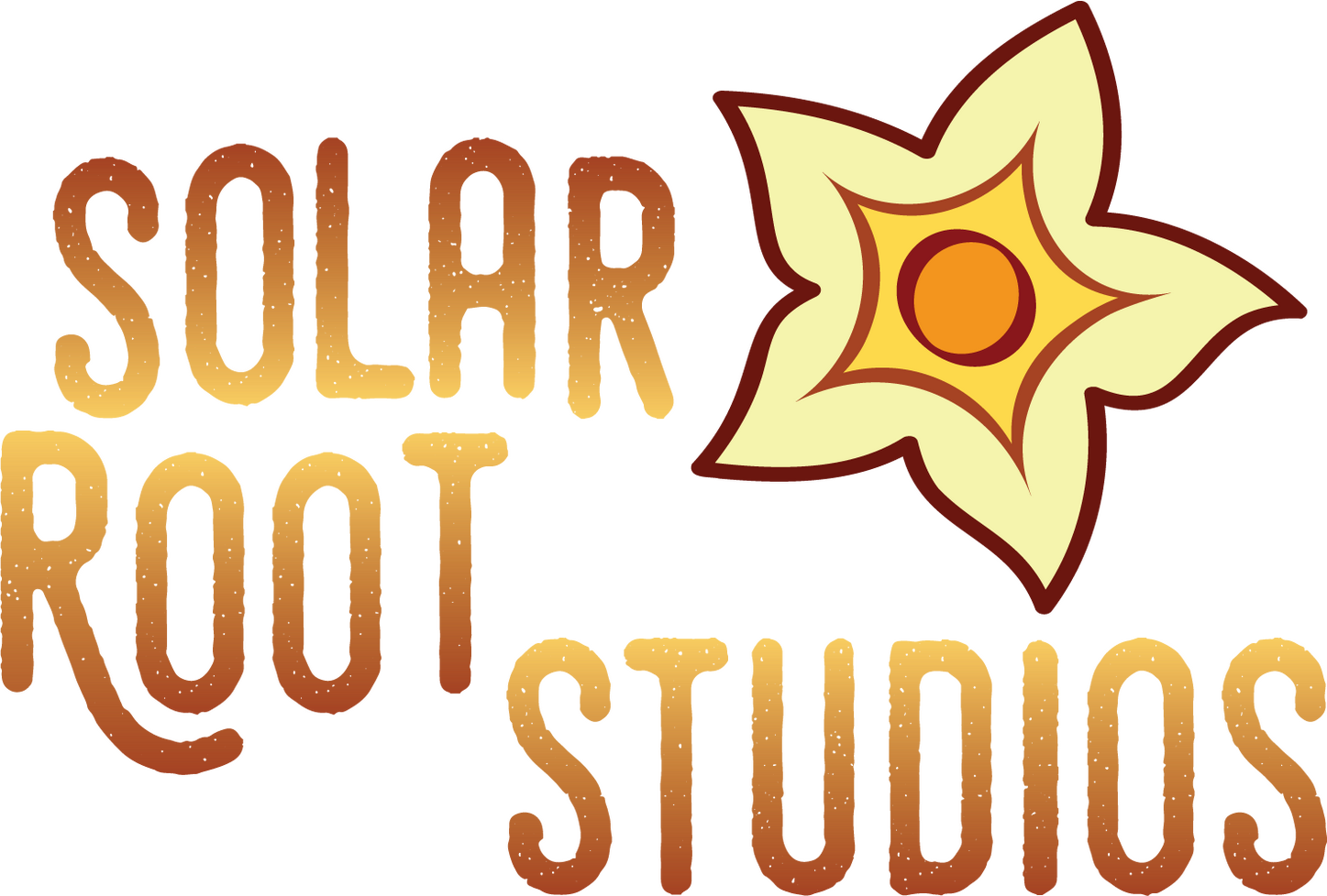 Solar Root Studios' logo featuring a yellow flower.